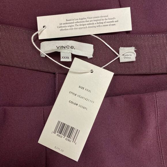 Vince Plus Size Front Seam Crop Pants Leggings in Black Plum, 3X-Large - Picture 10 of 13
